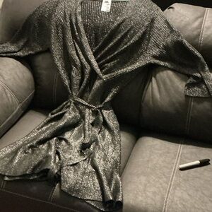 Metallic Black Wrap  Dresss .